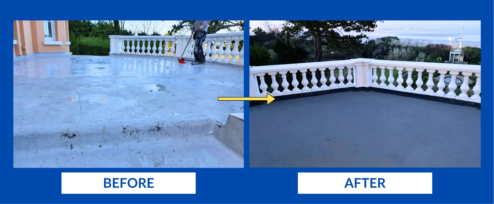Balcony Waterproofing before after