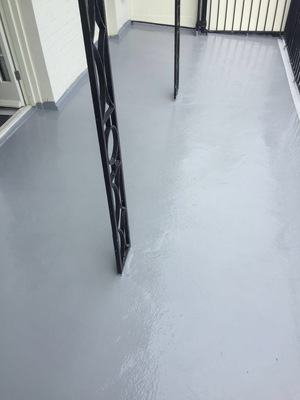 Balcony being waterproofed with Lava 20