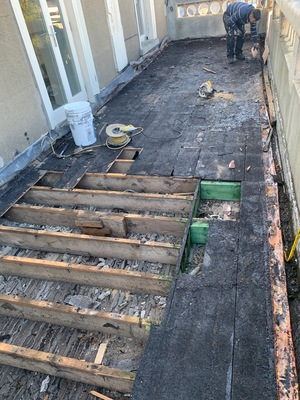 Here is the process leading up to the finished balcony job