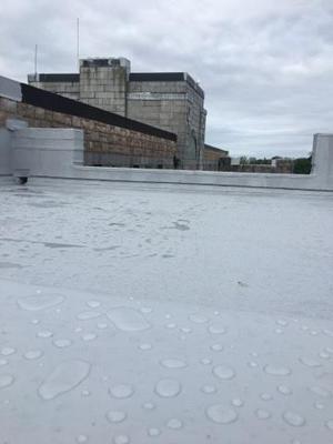 Here we have a felt roof after the treatment with Owl Lava 20