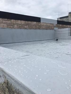 Here we have a felt roof after the treatment with Owl Lava 20